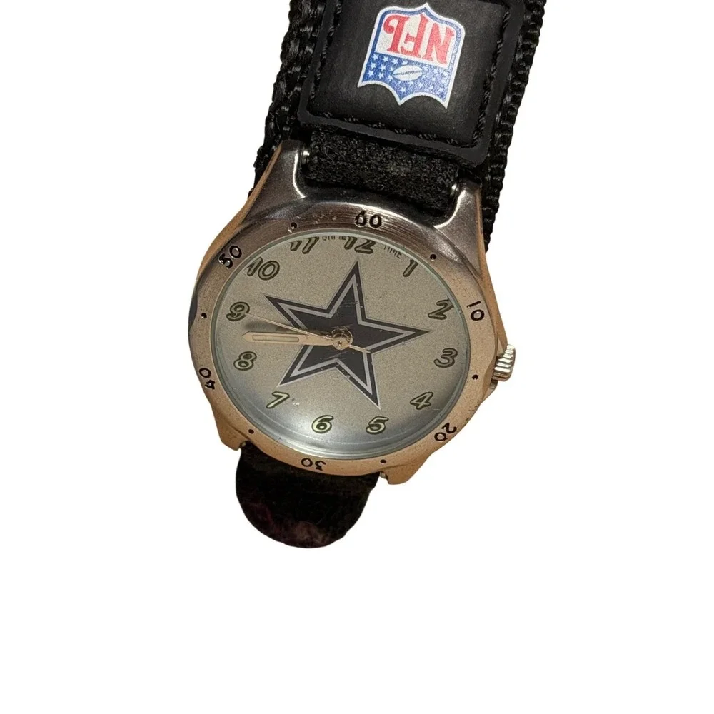 Vtg Dallas Cowboys Watch Lot 1997 Fossil NFL Team Silver Blue Black‎ 2pc