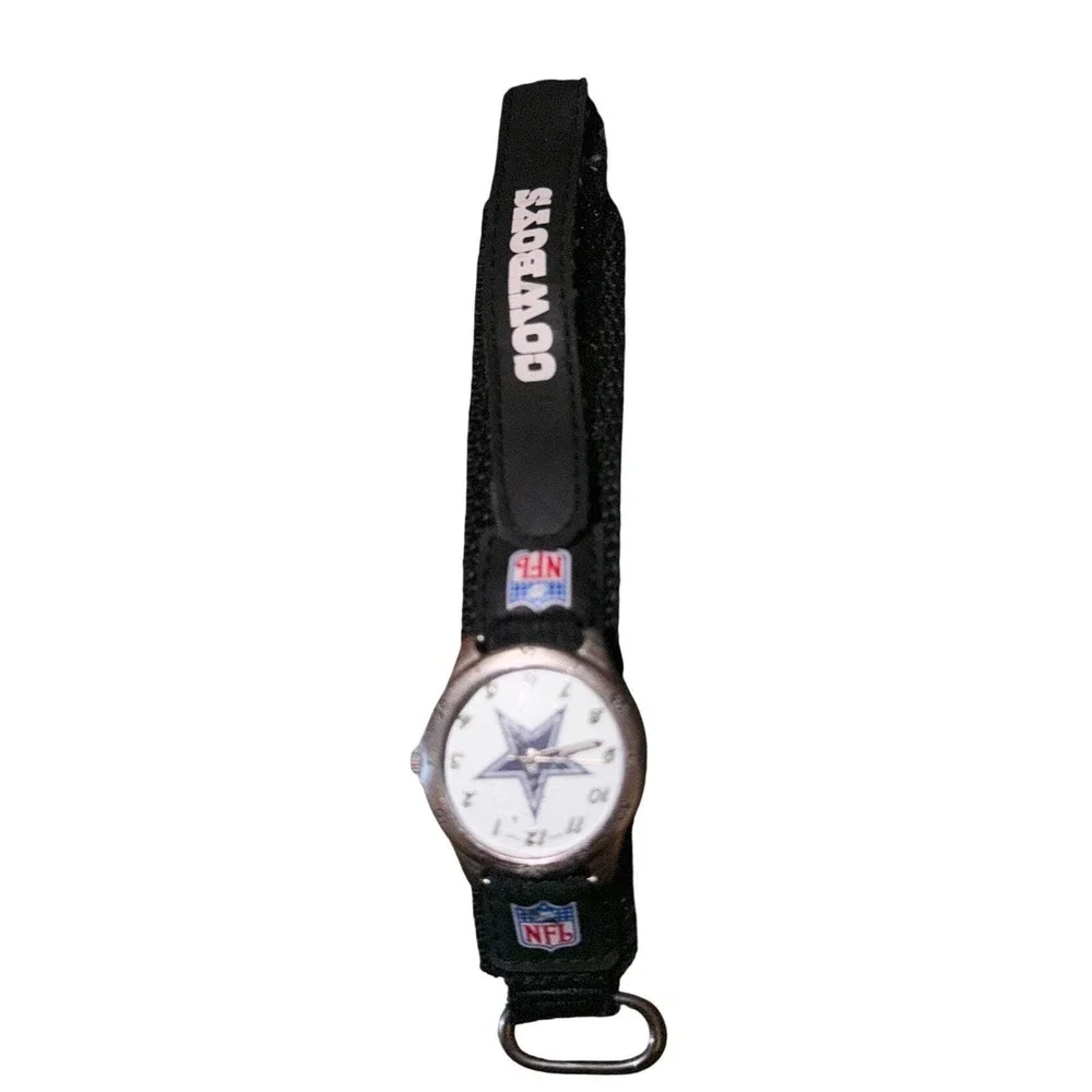 Vtg Dallas Cowboys Watch Lot 1997 Fossil NFL Team Silver Blue Black‎ 2pc
