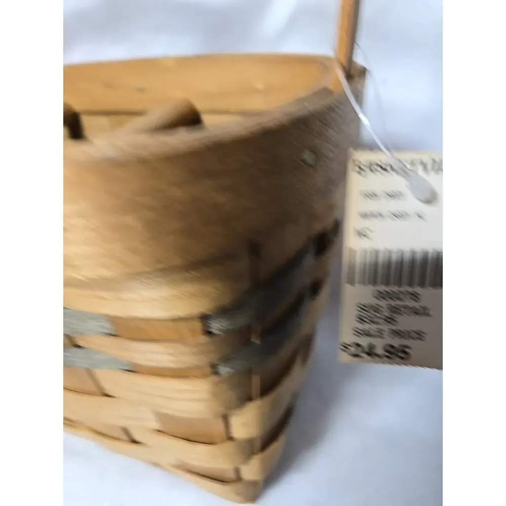 Basketville Silverware Utensil Napkin Caddy Holder Woven Oak Putney Vermont USA