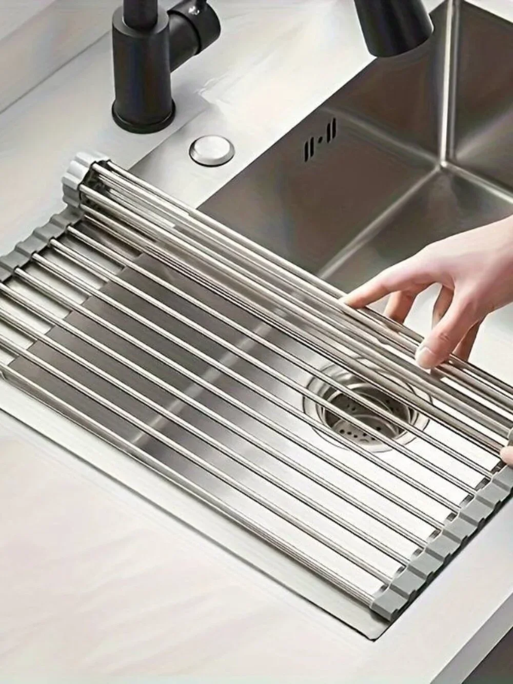 NEW Roll Up Defrost / Drying Rack Over Sink No Mess Portable Spacesaving Tool