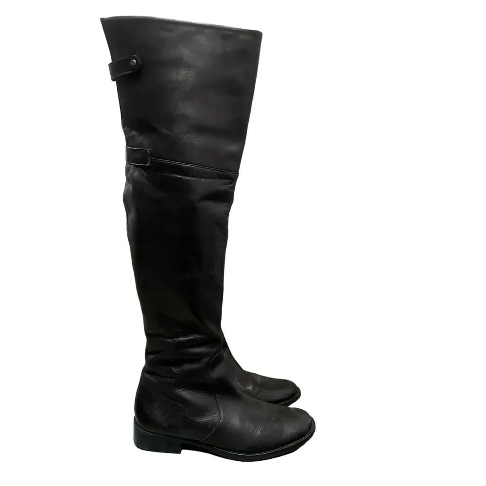 MATISSE BLACK LEATHER KNEE HIGH BOOTS SIZE 8.5