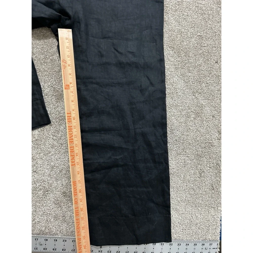 NEW Quince M 100% European Linen Square Neck‎ Jumpsuit Black - Missing Belt