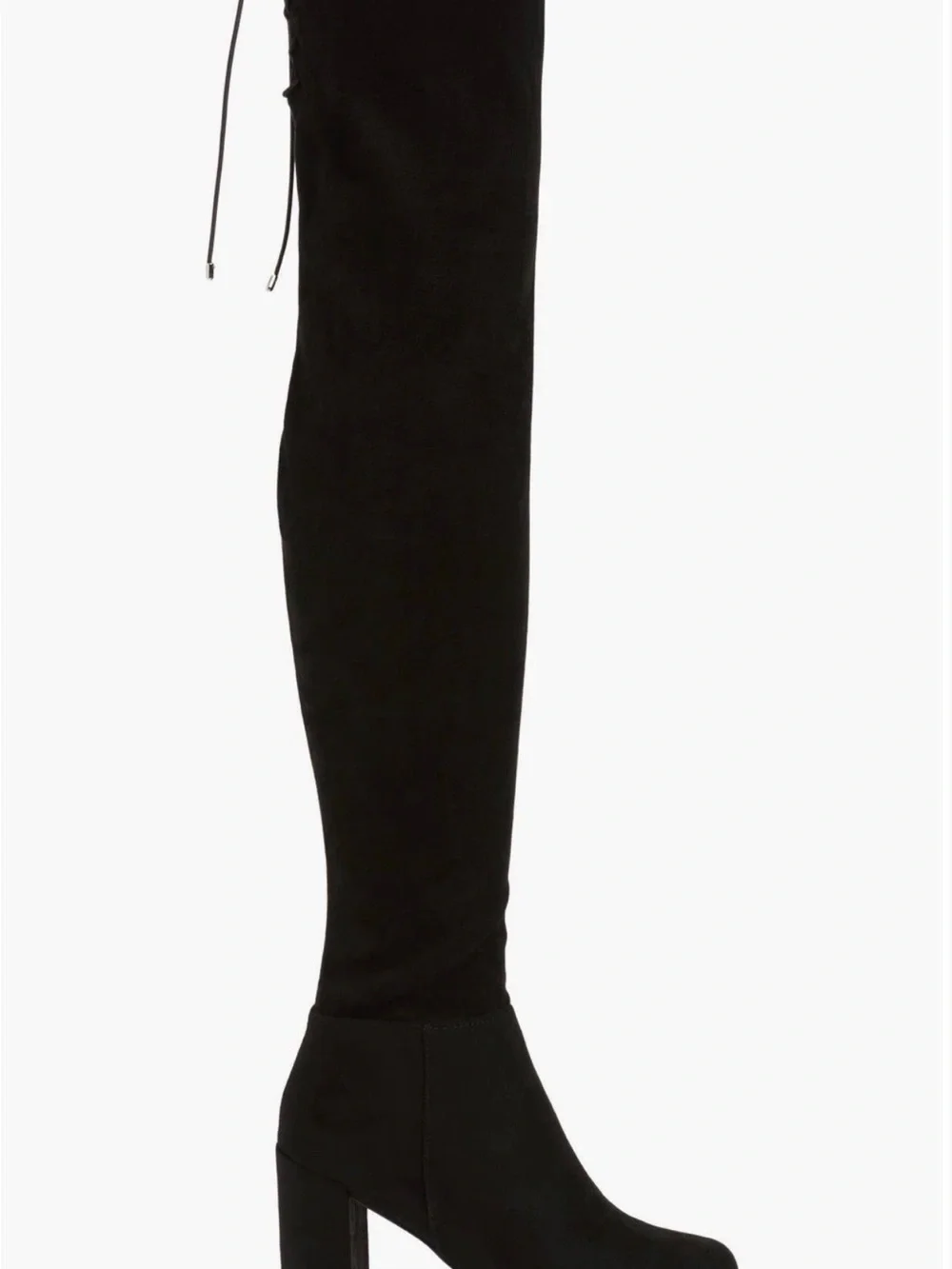 Chinese Laundry Black Over-the-Knee Suede Block Heel Boots