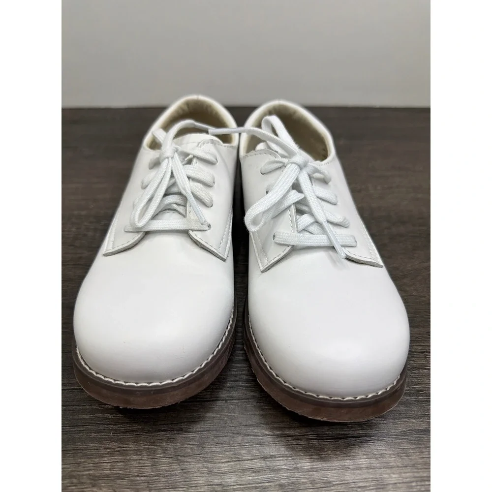 Footmates Willy Oxford Boys 13.5 White Leather Lace Up Classic Preppy EUC