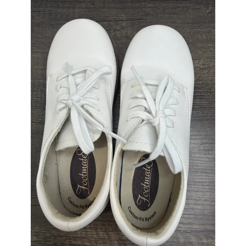 Footmates Willy Oxford Boys 13.5 White Leather Lace Up Classic Preppy EUC