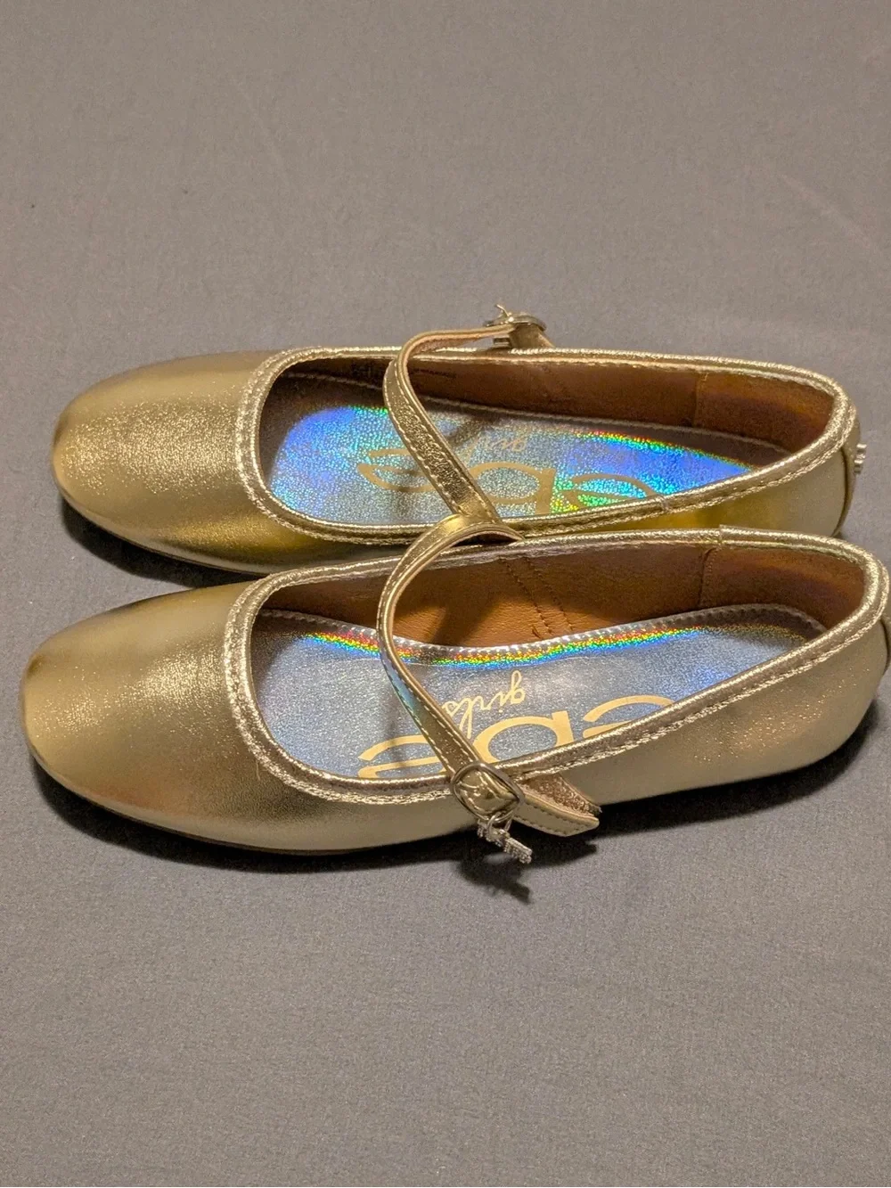 bebe Girls' Metallic Gold Mary Jane Shoes