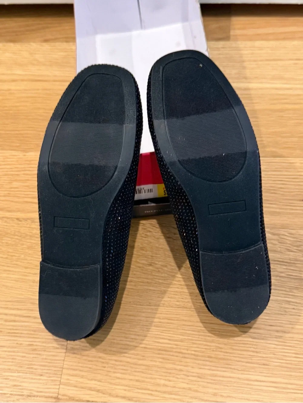 Vince Camuto Black Sparkle Ballet Flats