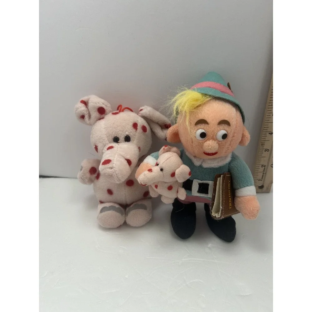 Vintage STUFFINS Inc. Dentistry Elf w/ Baby Elephant & Pink Spotted Elephant