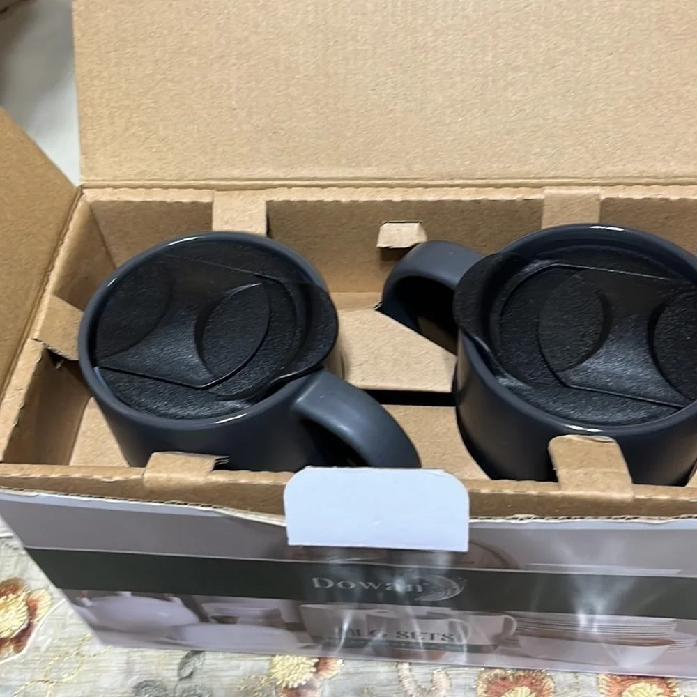 Dowan coffee mugs 15 oz mug set of 2 large ceramic coffee mug with cork botto