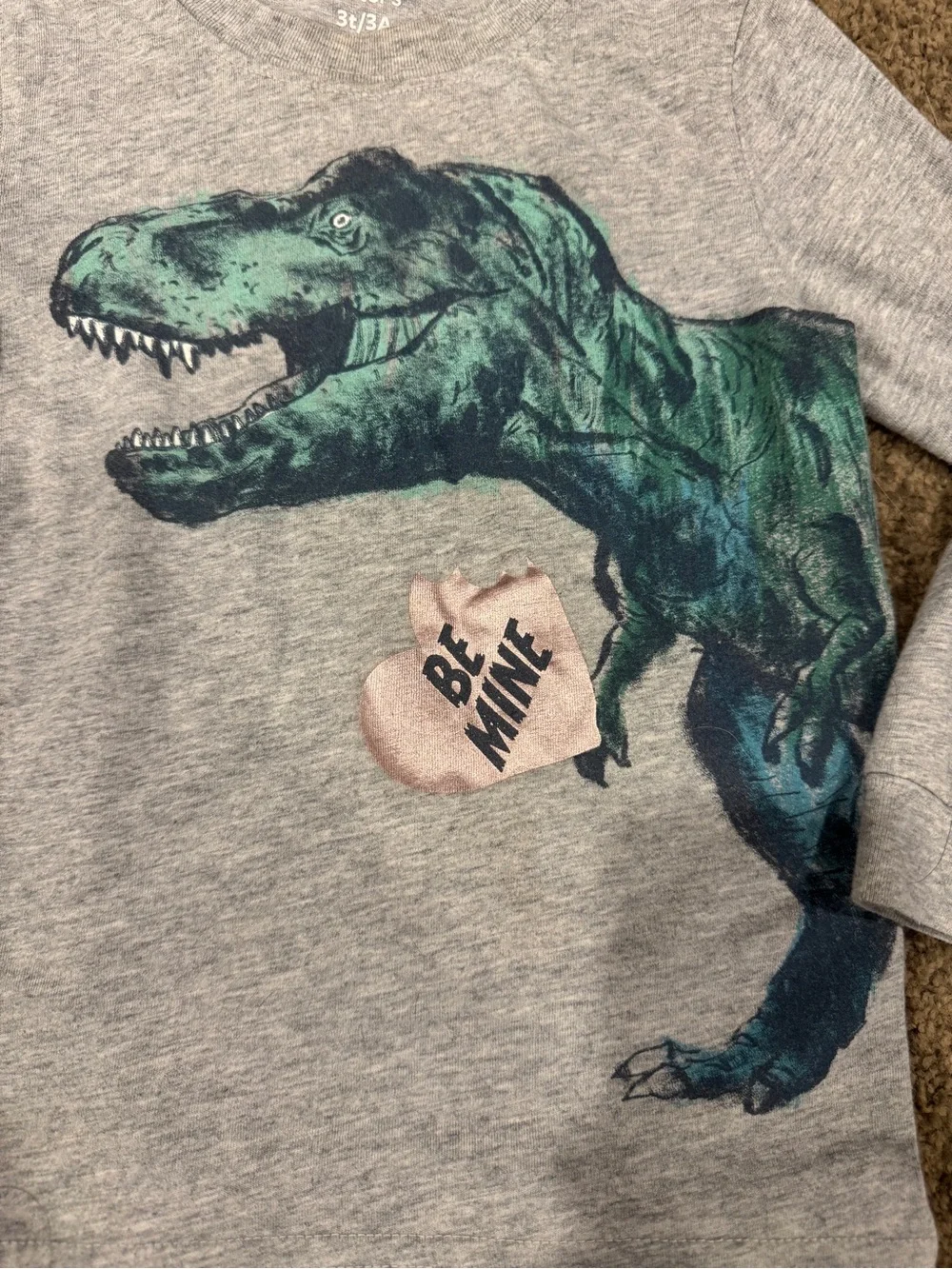 Kids 3T Carter’s Valentines dinosaur long sleeve T-shirt