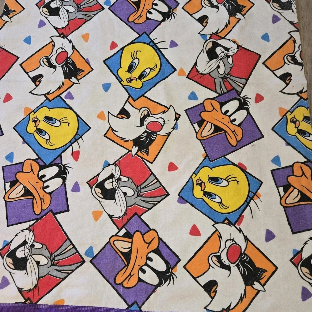 Vintage Looney Tunes 1994 Toddler‎ Throw Blanket Bedspread 44x59
