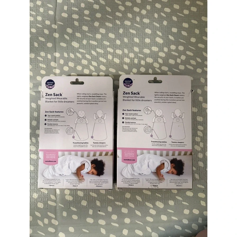 Lot of 2 Nested Bean Zen Sack Classic Weighted Wearable Blanket White Size Small