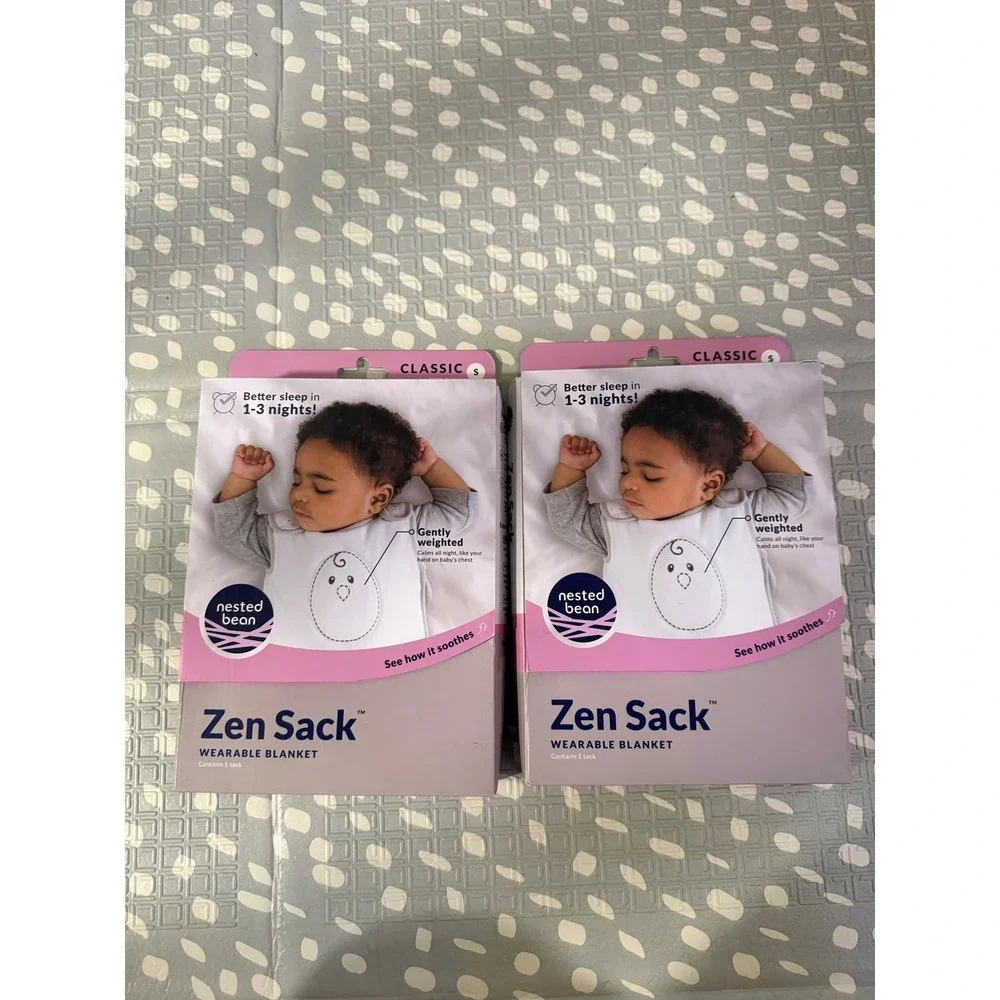 Lot of 2 Nested Bean Zen Sack Classic Weighted Wearable Blanket White Size Small
