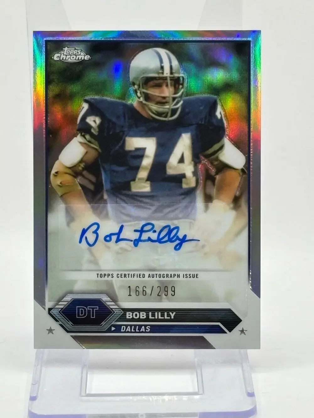 2023 Topps Composite Chrome Bob Lilly Refractor Auto 166/299 SP Dallas Cowboys