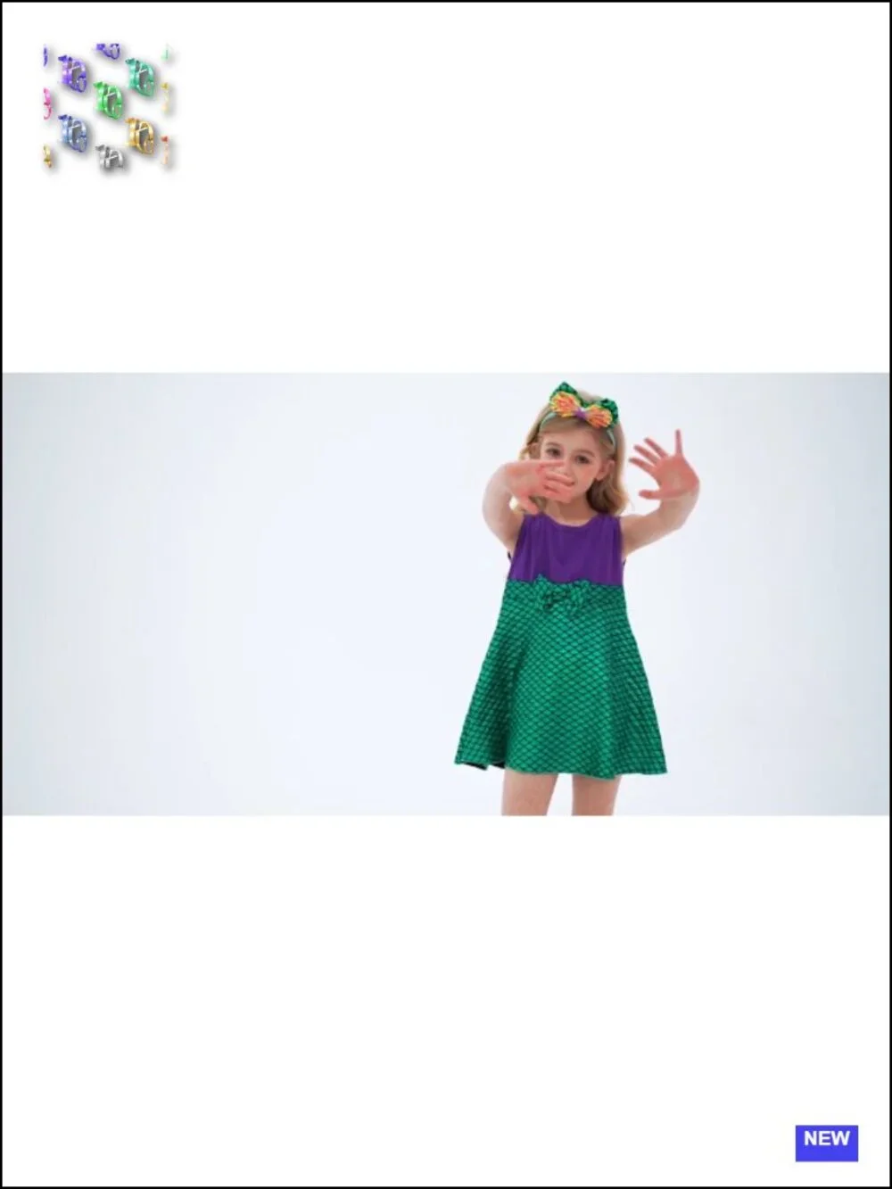 Toddler Mermaid Princess Dress Halloween Cosplay Costume Cotton