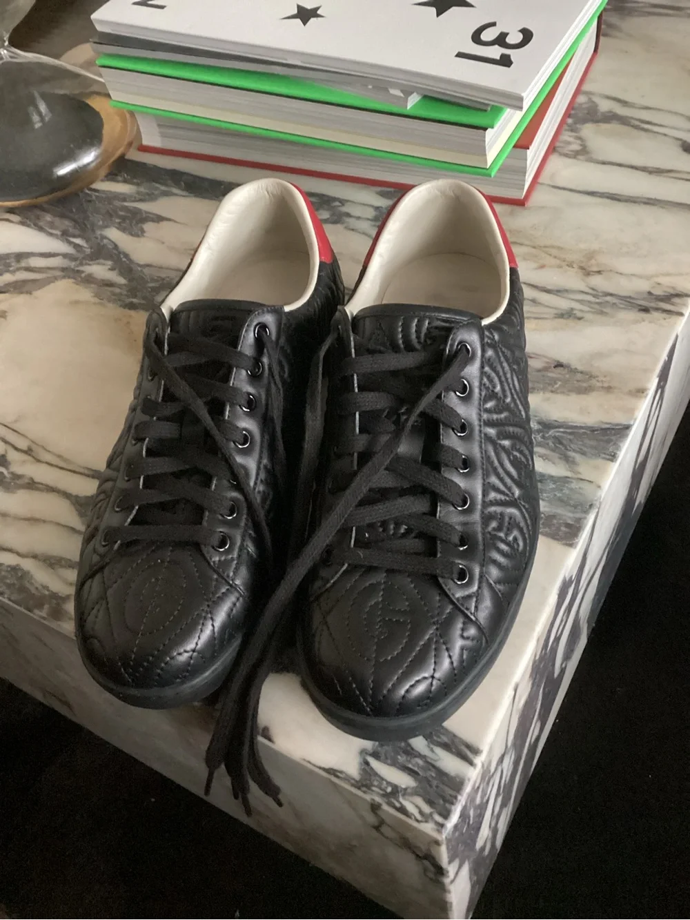 Gucci Ace G Rhombus Quilted Leather Sneakers