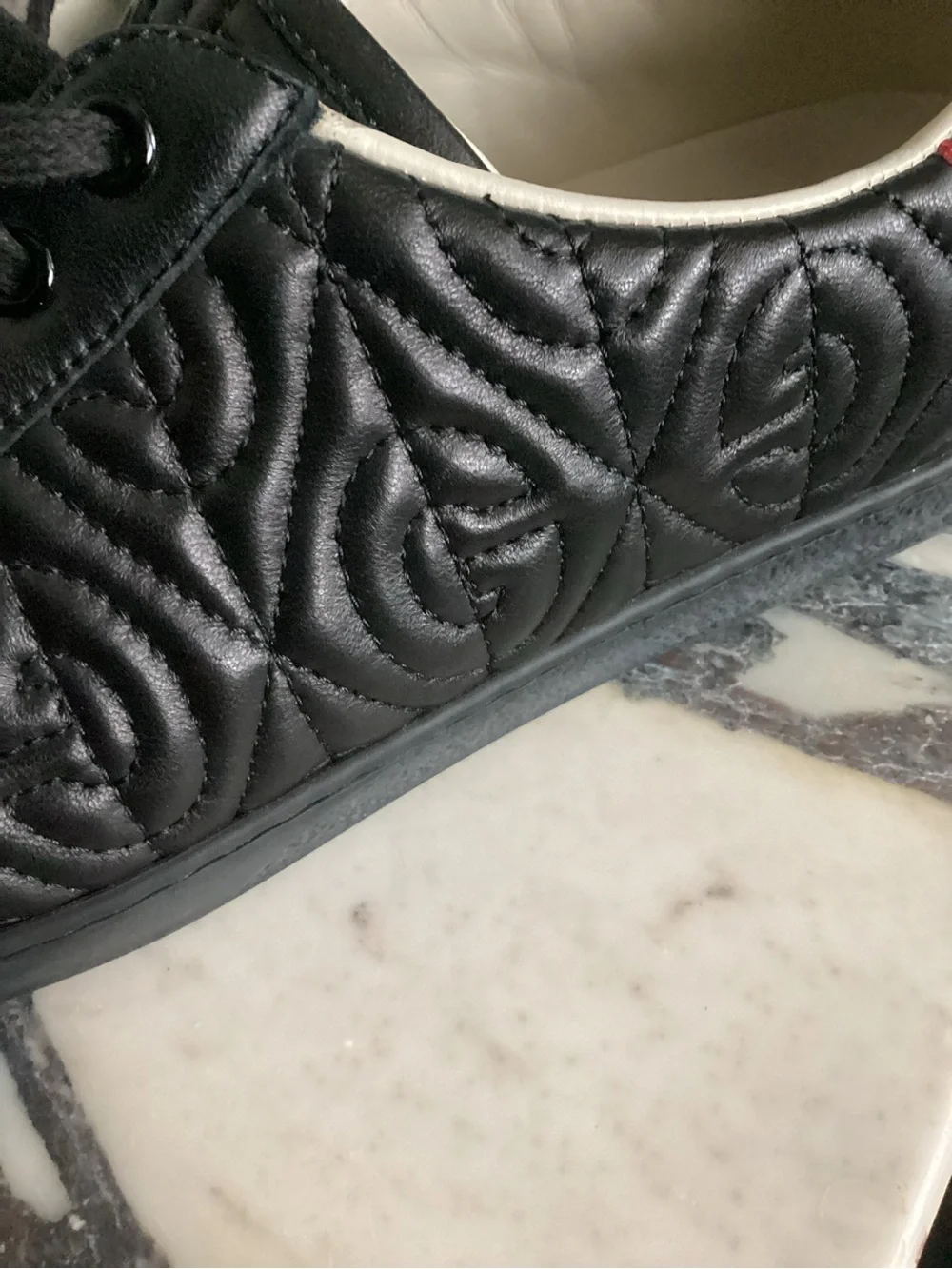 Gucci Ace G Rhombus Quilted Leather Sneakers