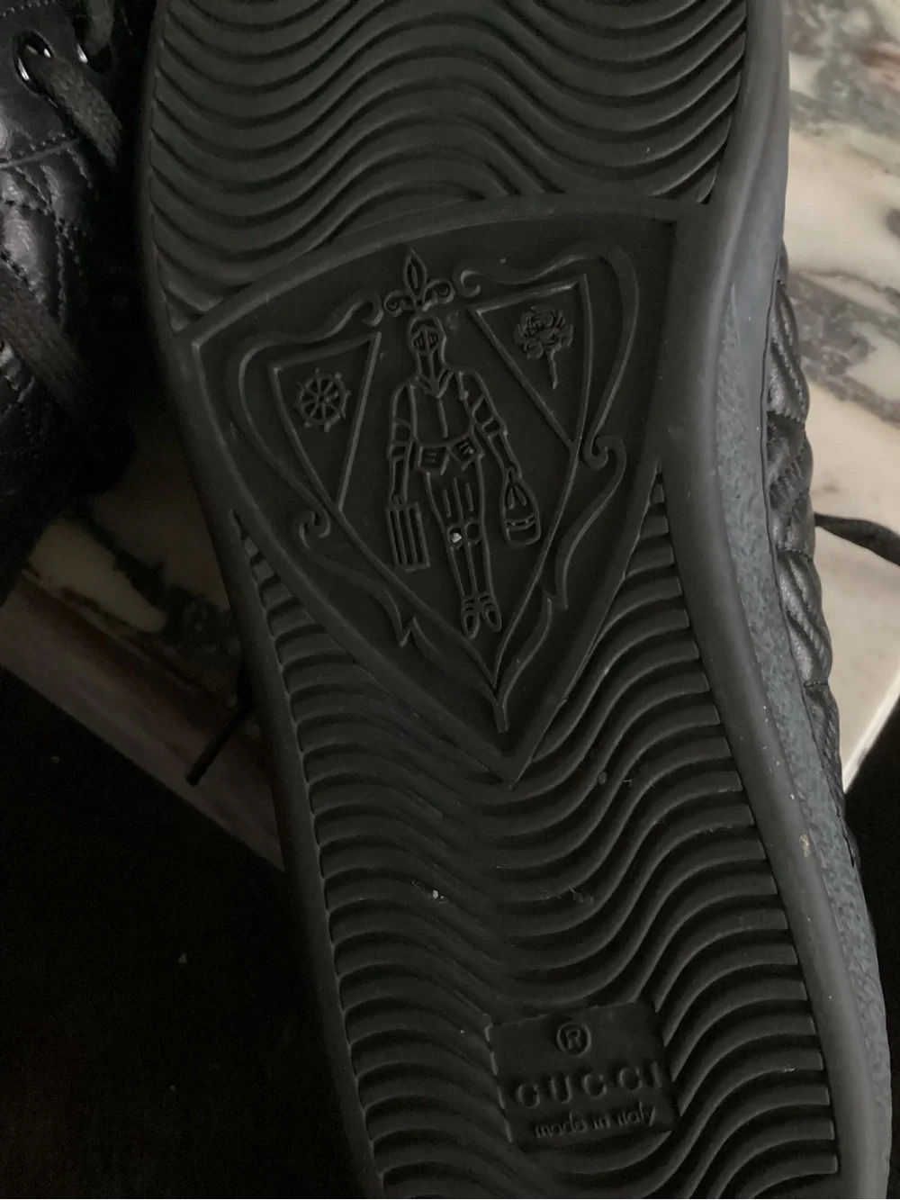 Gucci Ace G Rhombus Quilted Leather Sneakers