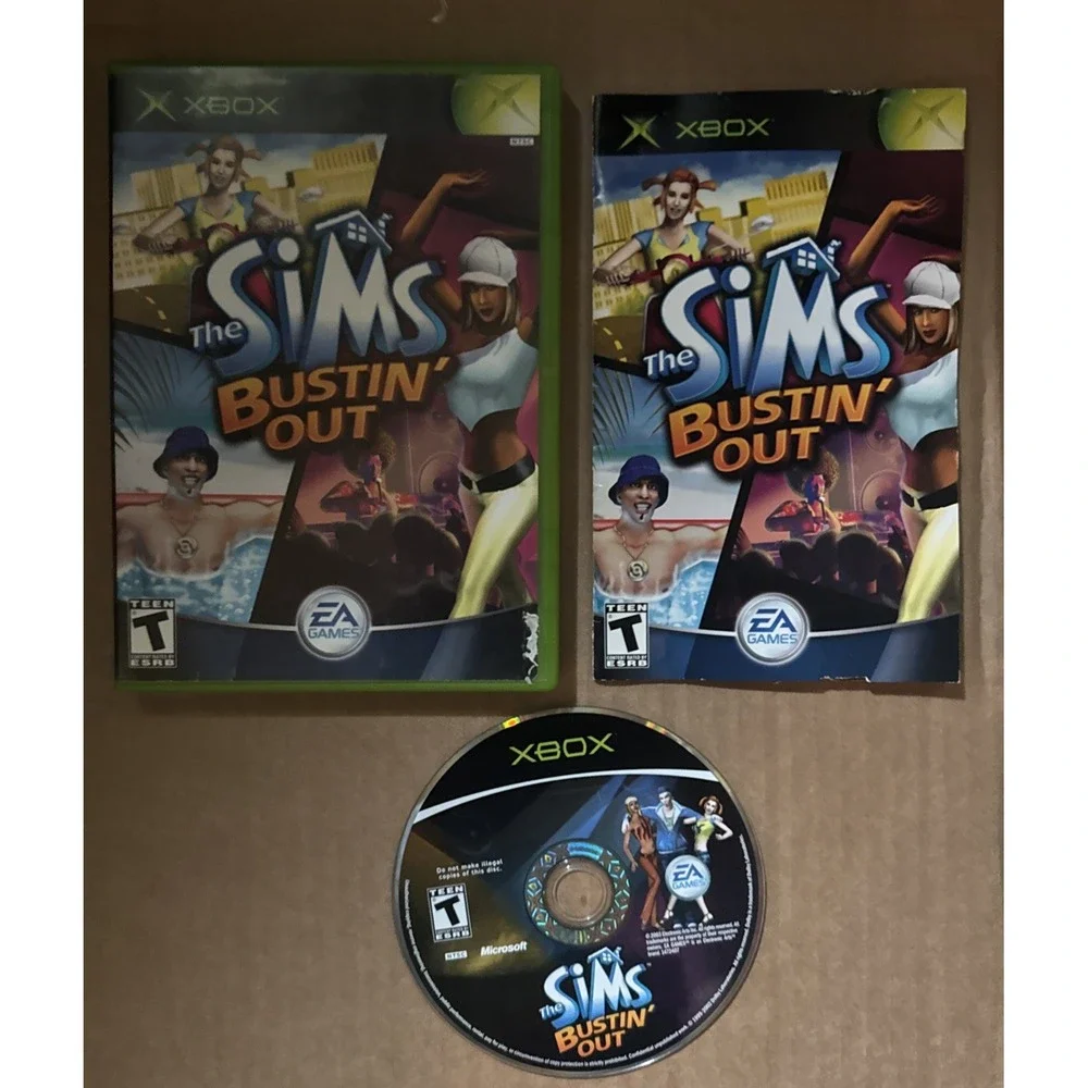 The Sims Bustin' Out Original Xbox CIB Complete& Tested