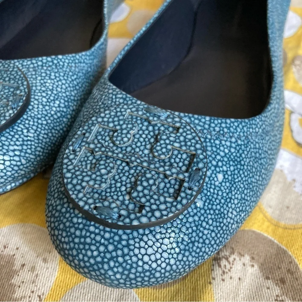 Tory Burch Minnie travel Razza print flats size 8M