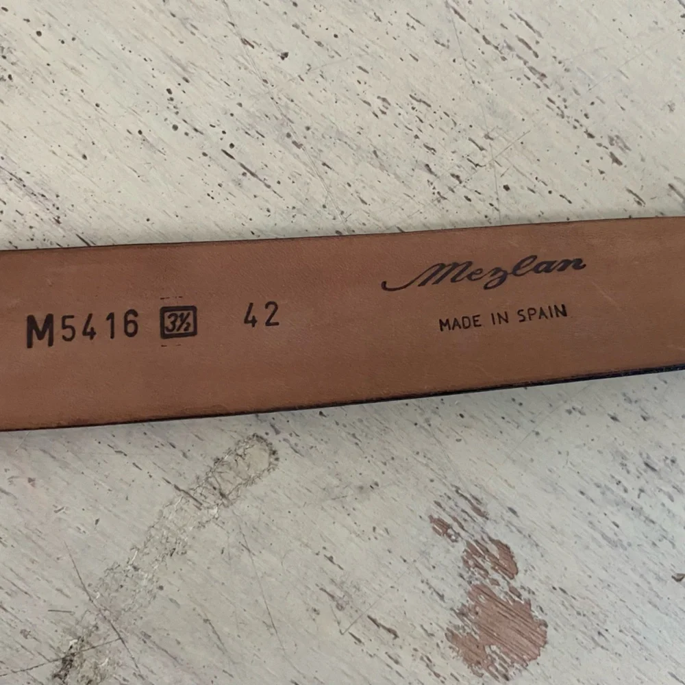 Mezlan‎ Made in Spain Woven Strips Leather Belt in Cognac Brown Size 42