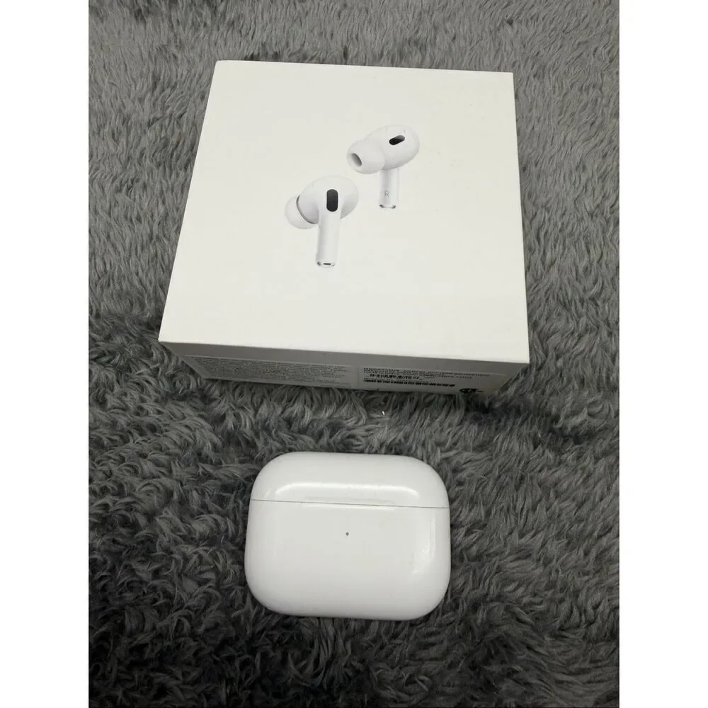Apple AirPod Pros 2 in excellent shape! Comes with case, cable, packaging, extra