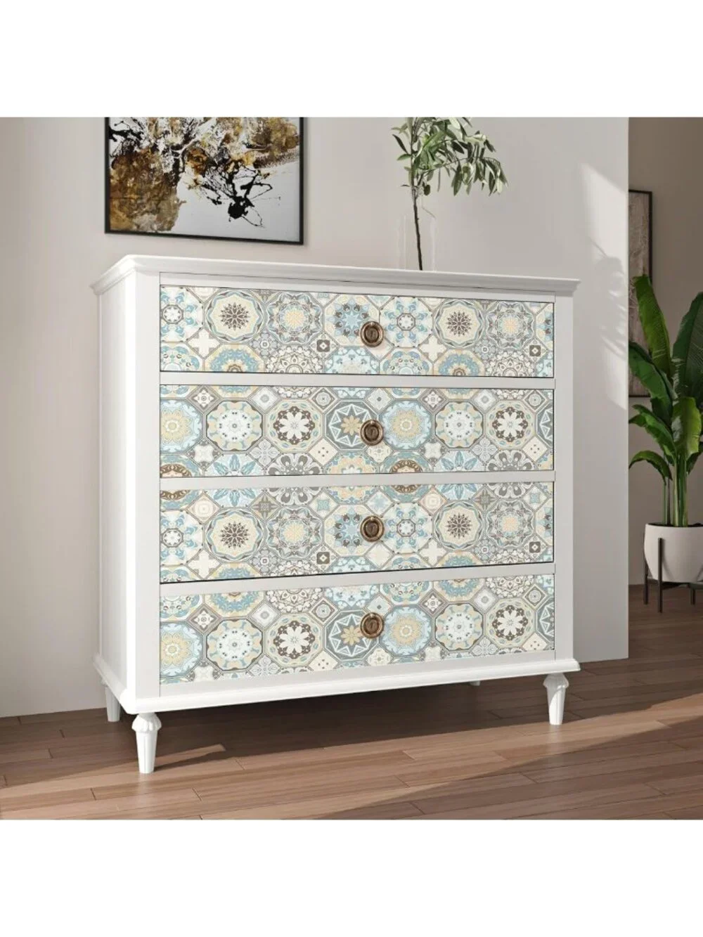 Colorful Boho Peel and Stick Wallpaper | Modern Wall Tiles for Easy Home Decor