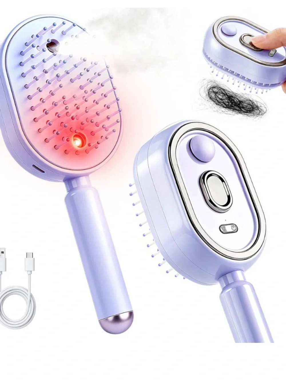 Electric Mist Air Cushion Massaging Hair Comb RED Light Therapy- Detangling