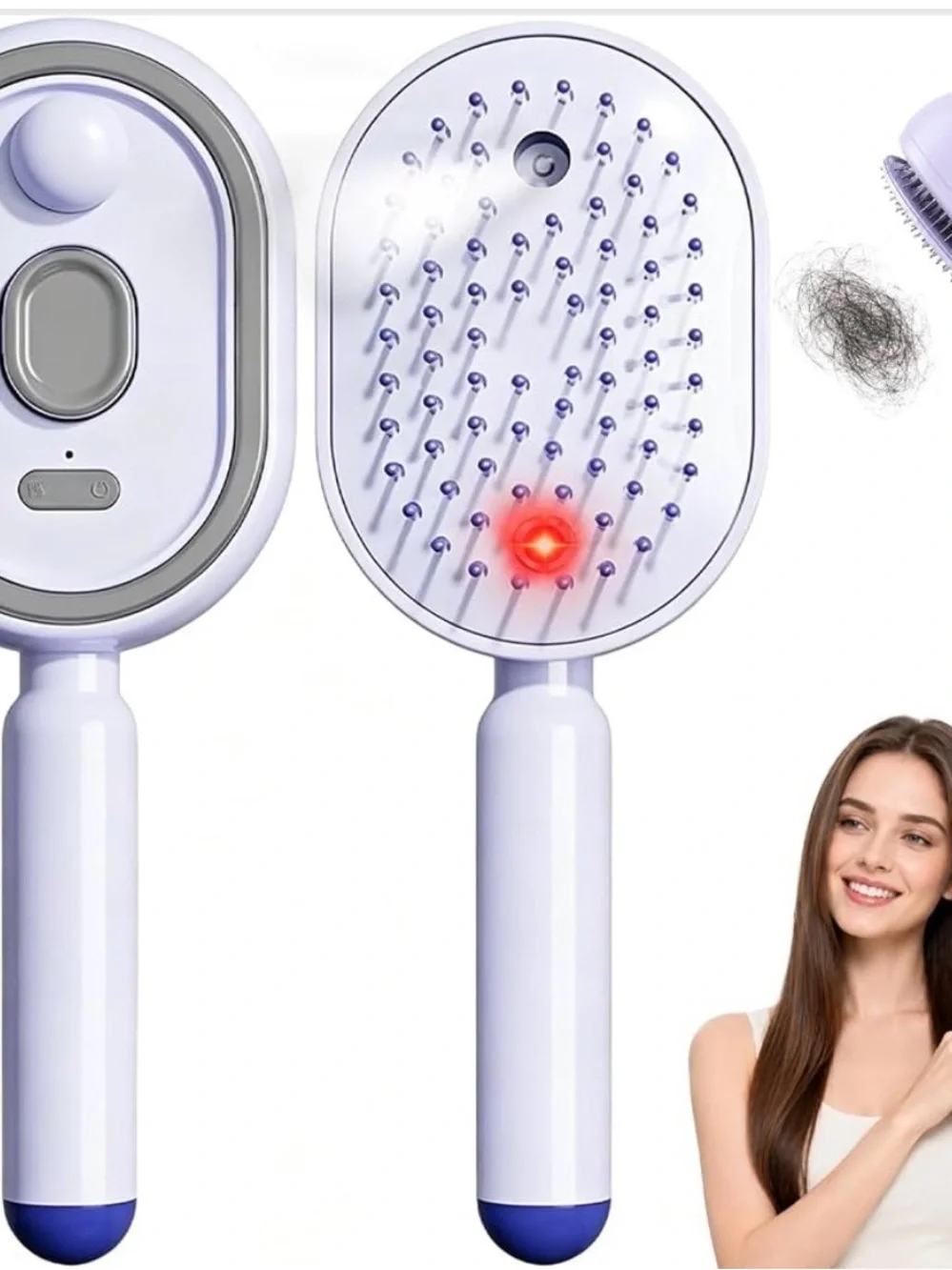 Electric Mist Air Cushion Massaging Hair Comb RED Light Therapy- Detangling