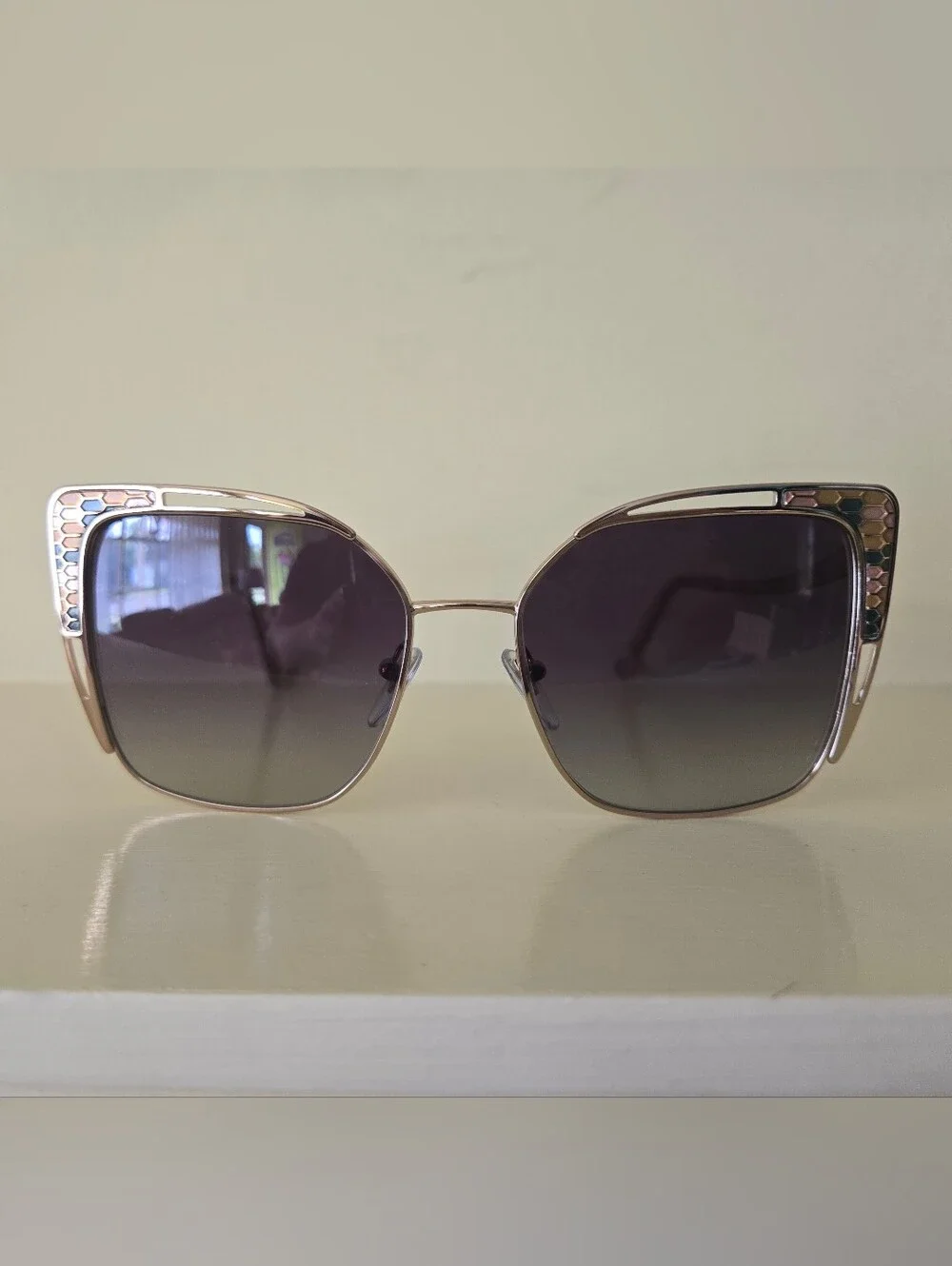 BVLGARI Serpenti BV6179 Gold Enamel Snake Scales Metal Sunglasses 6179 55-17-140