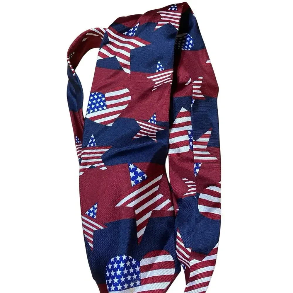 Patriotic‎ Save The Children “The American Flag Tie” Silk Red White Blue USA