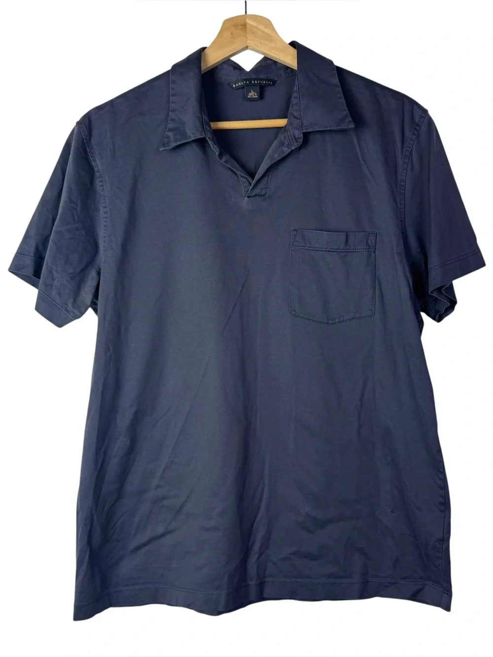 Banana Republic Navy‎ Blue Cotton Short Sleeve Polo L
