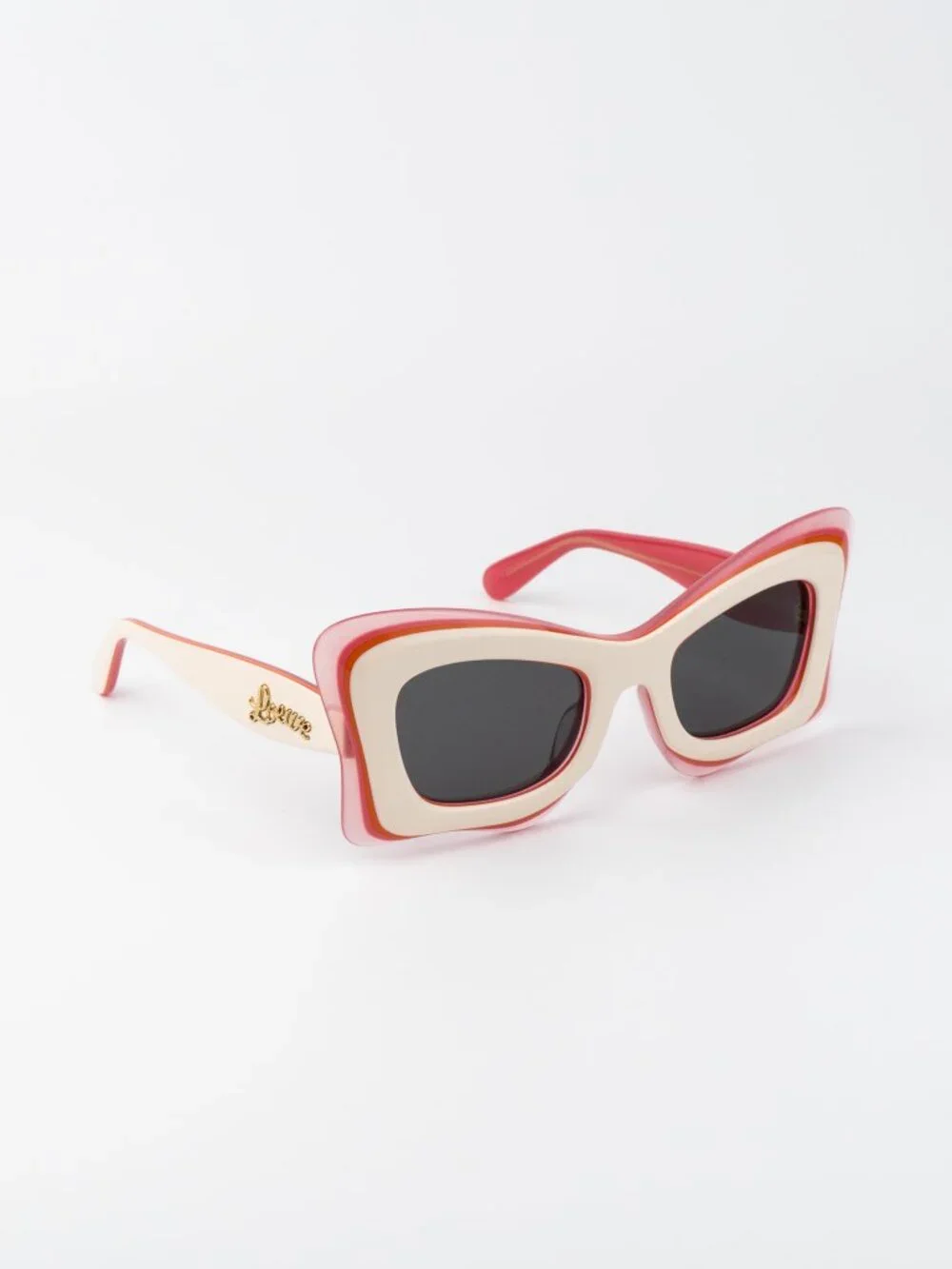 Loewe Women Sunglasses Ivory Pink Grey Cat Eye LW40140U 59A NEW AUTHENTIC
