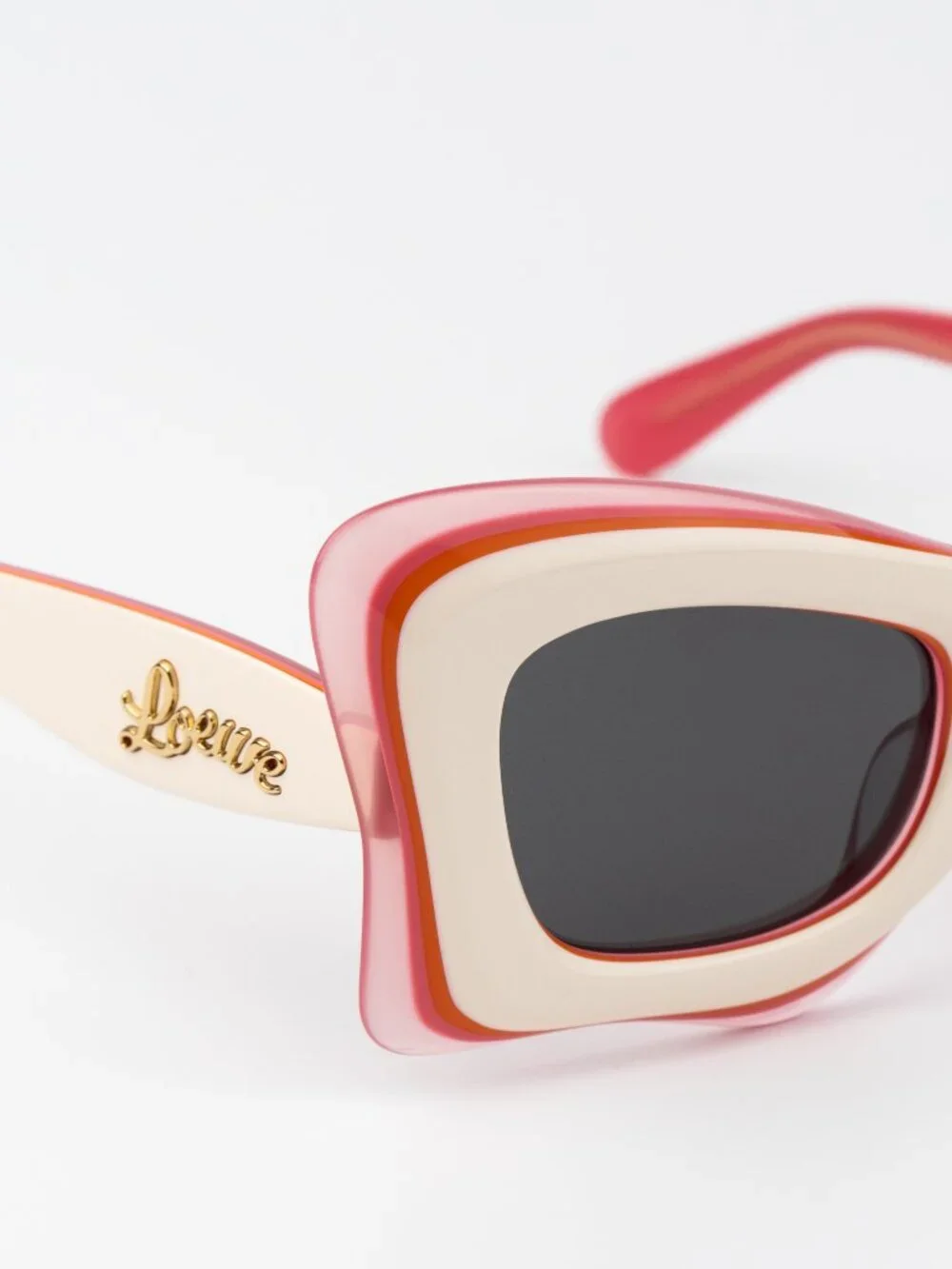 Loewe Women Sunglasses Ivory Pink Grey Cat Eye LW40140U 59A NEW AUTHENTIC