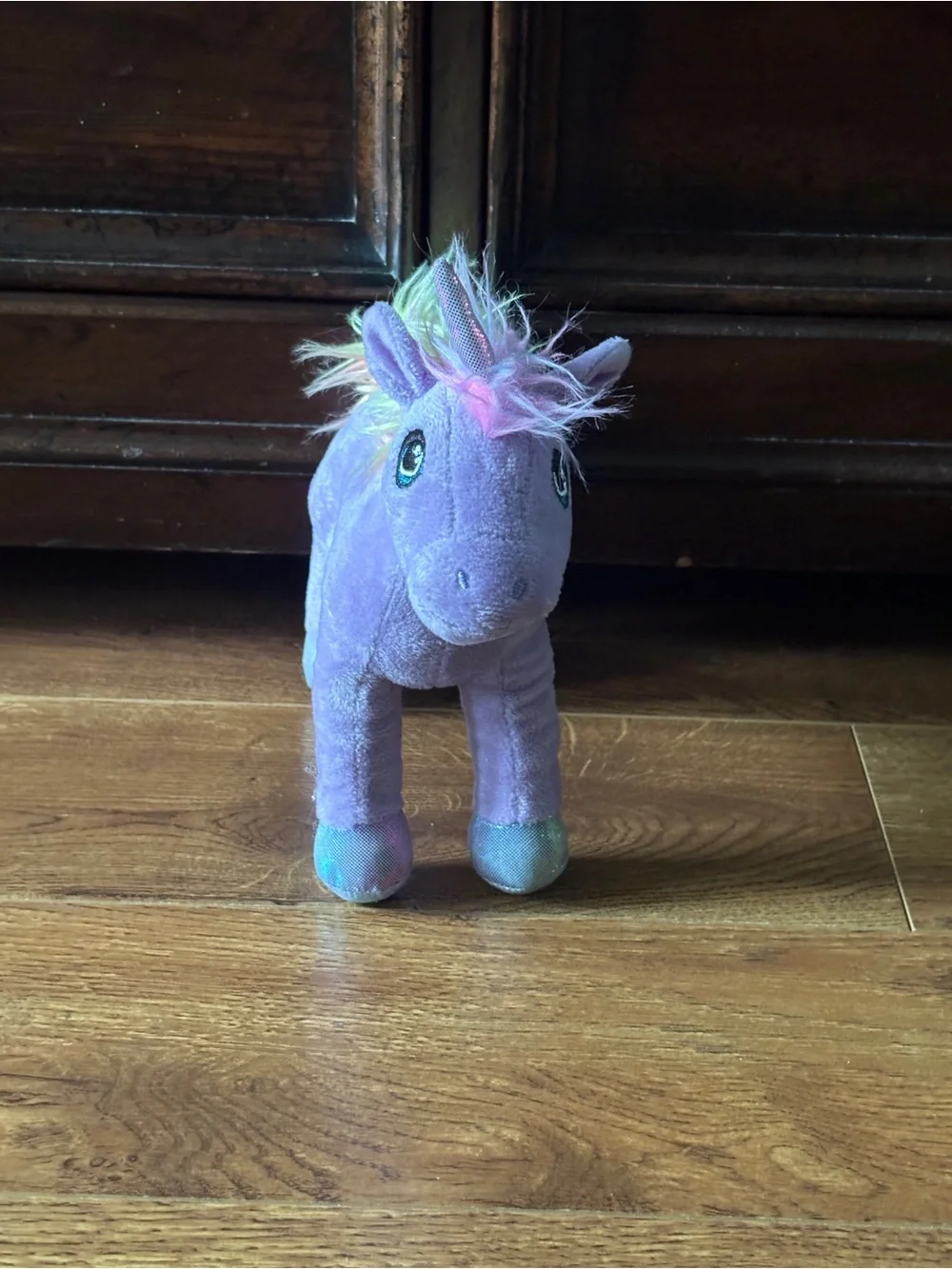 Lilac Unicorn Plush with Rainbow Mane - Kids Stuffed Animal