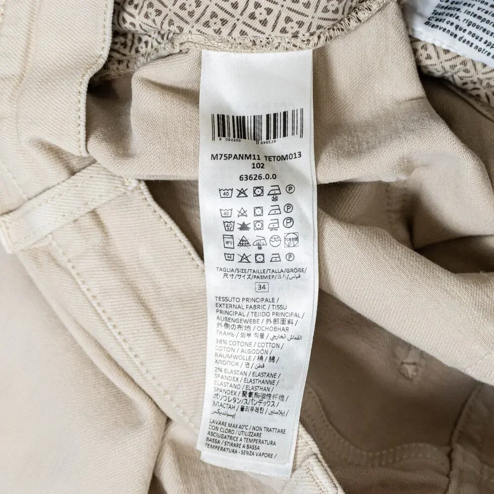Eleventy Men's Stretch Cotton Denim 5-Pocket Trousers Sand 34