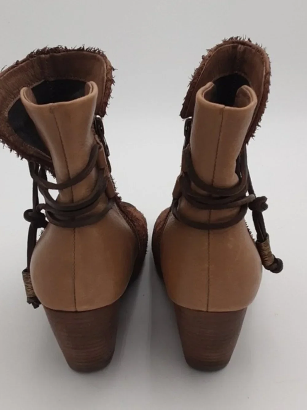 OTBT Women's Vagabond Open ToeBooties Brown Ankle chunky Y2K festival women 8.5