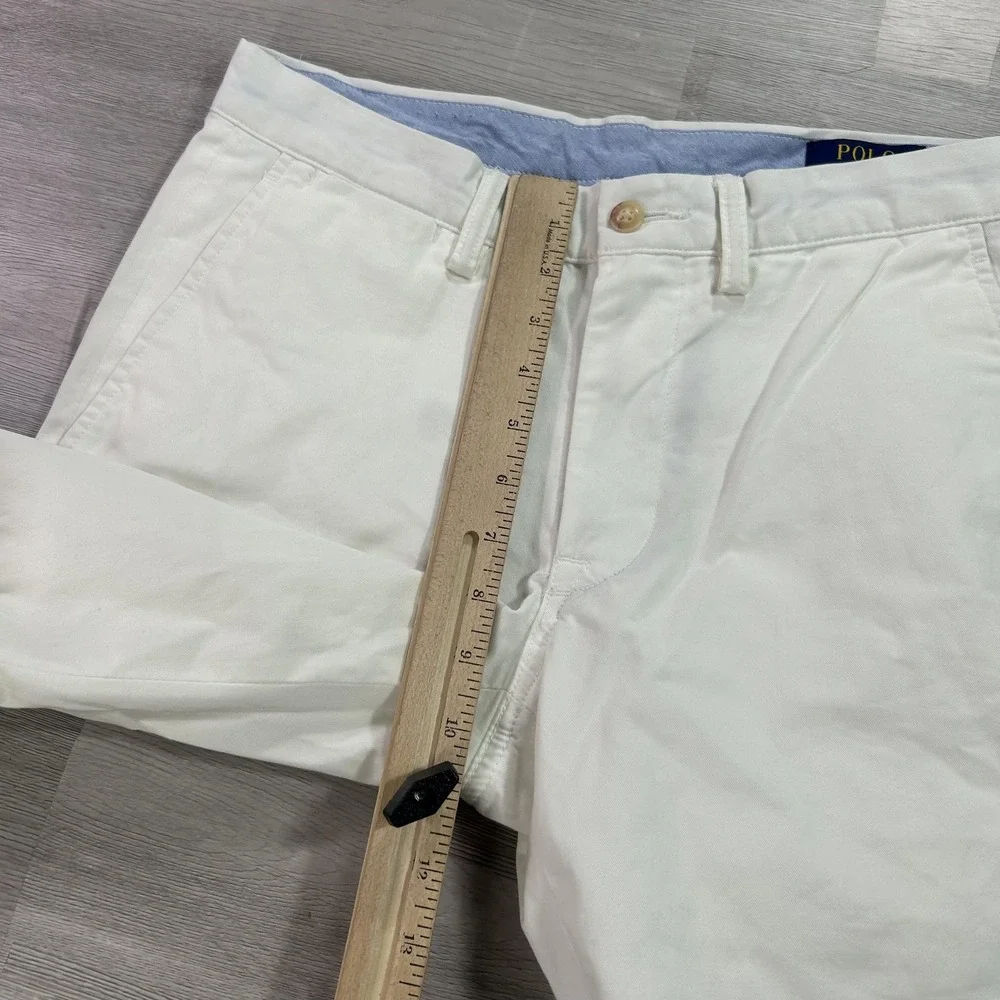 Polo Ralph Lauren Pants Mens 30x30 White Stretch Slim Fit Chino Casual Everyday