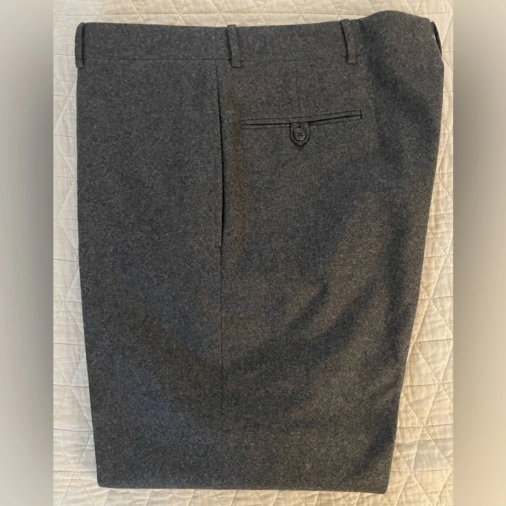 Polo Ralph Lauren‎ Made in Italy Vintage Gray Flannel Wool Preston Pant Size 40