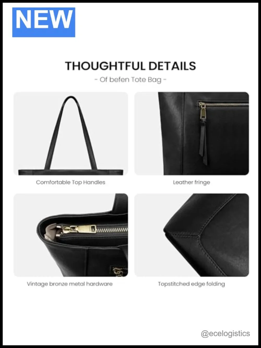 Genuine Leather Tote Bag Work Large Laptop 15.6 Padded Compartment