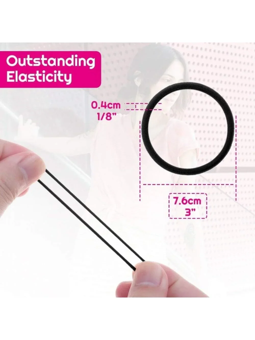 200 Pcs Black Hair Ties - Small Elastic Bands for Thick & Thin Hair, Bulk Set