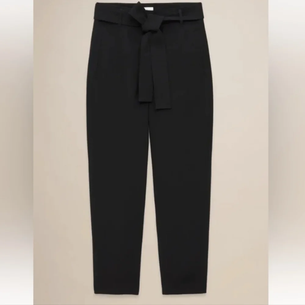 Aritzia Wilford Black Tie Crop Pants