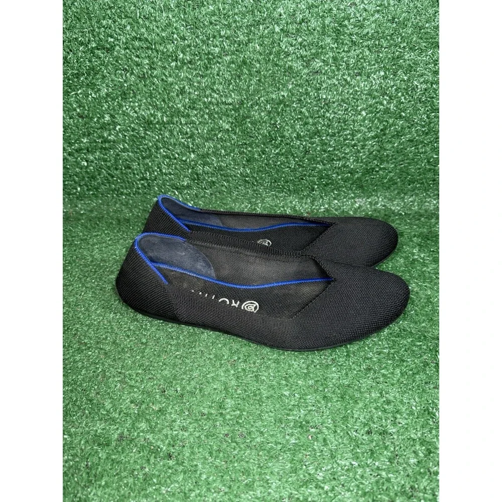 Rothy's Shoes Womens Size 9 Black The Flat Knit Ballet Flats Round Toe Casual‎