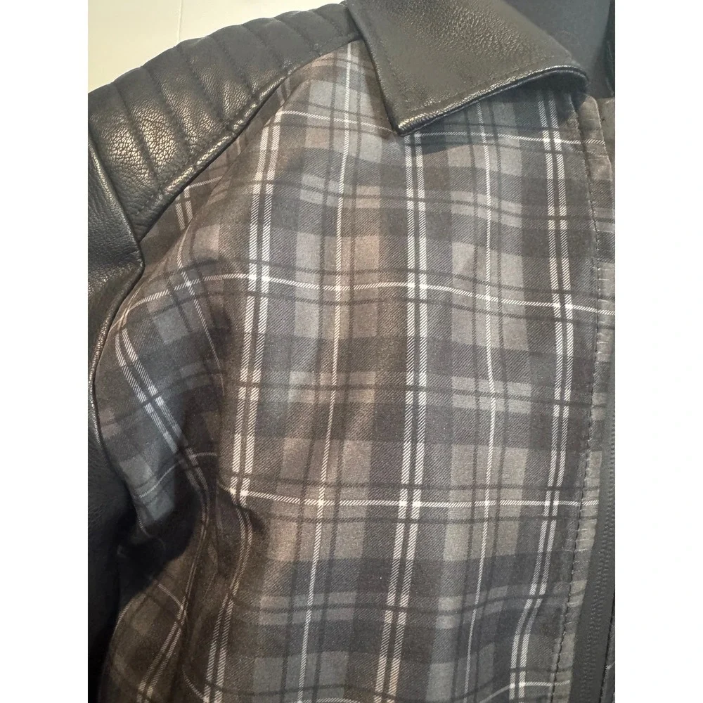 Fried Denim NYC Plaid and Faux Leather‎ Jacket. Size M