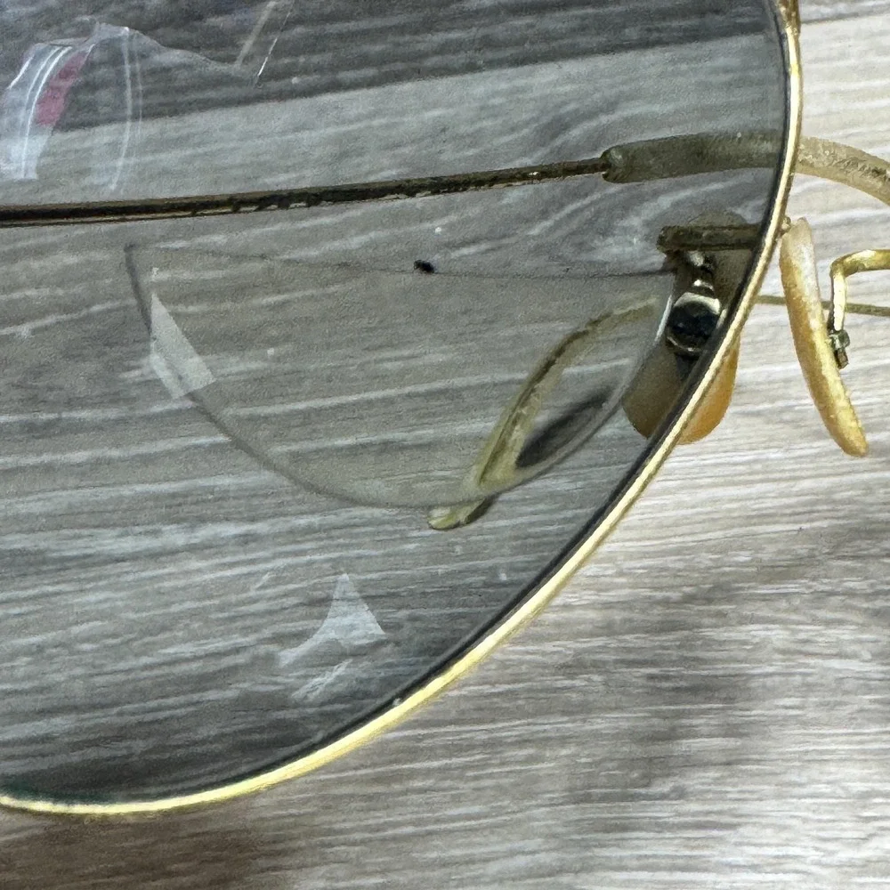 Vtg‎ 1970's Ray-Ban Aviator Sunglasses Gold Bad Bunny Bifocal Outdoorsman RB3030