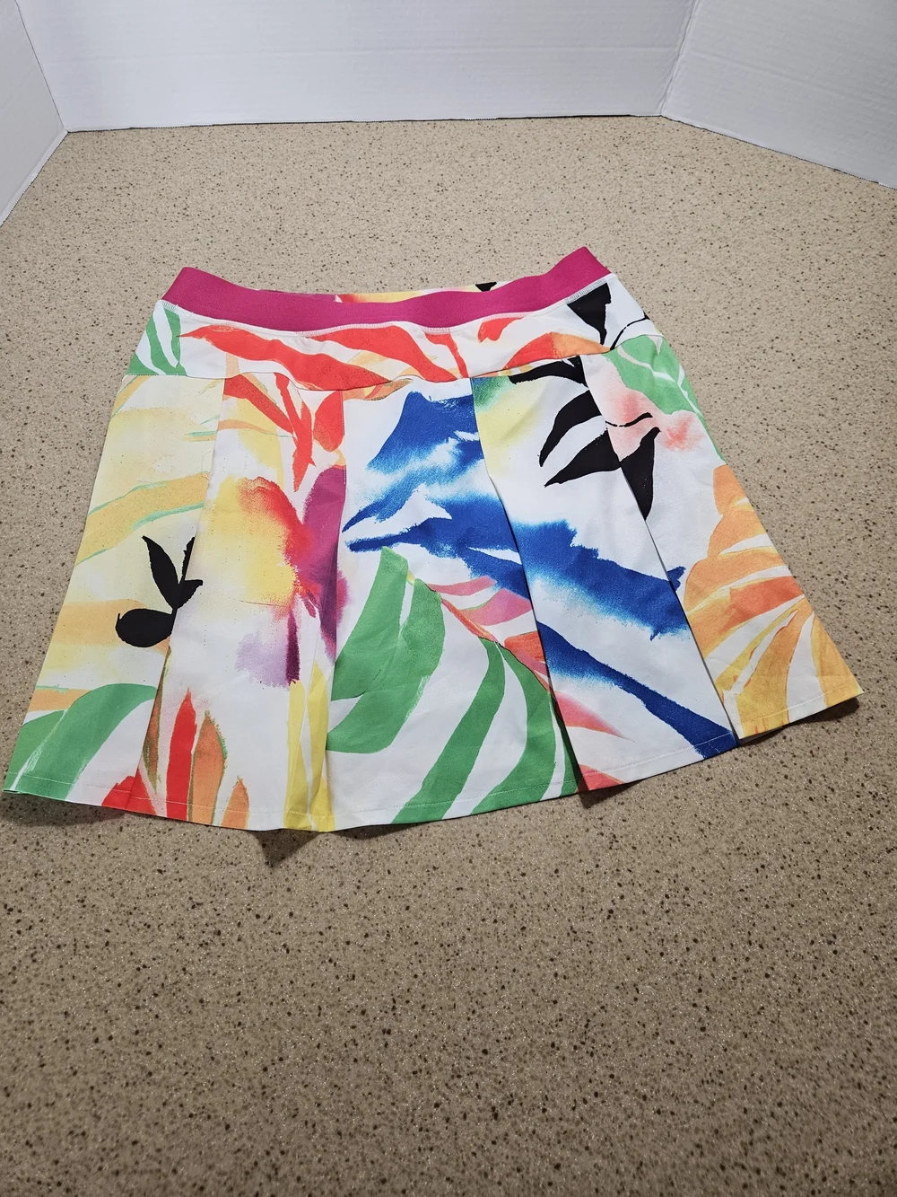 RLX Ralph Lauren White Tropical Multi-Color Circle Skirt