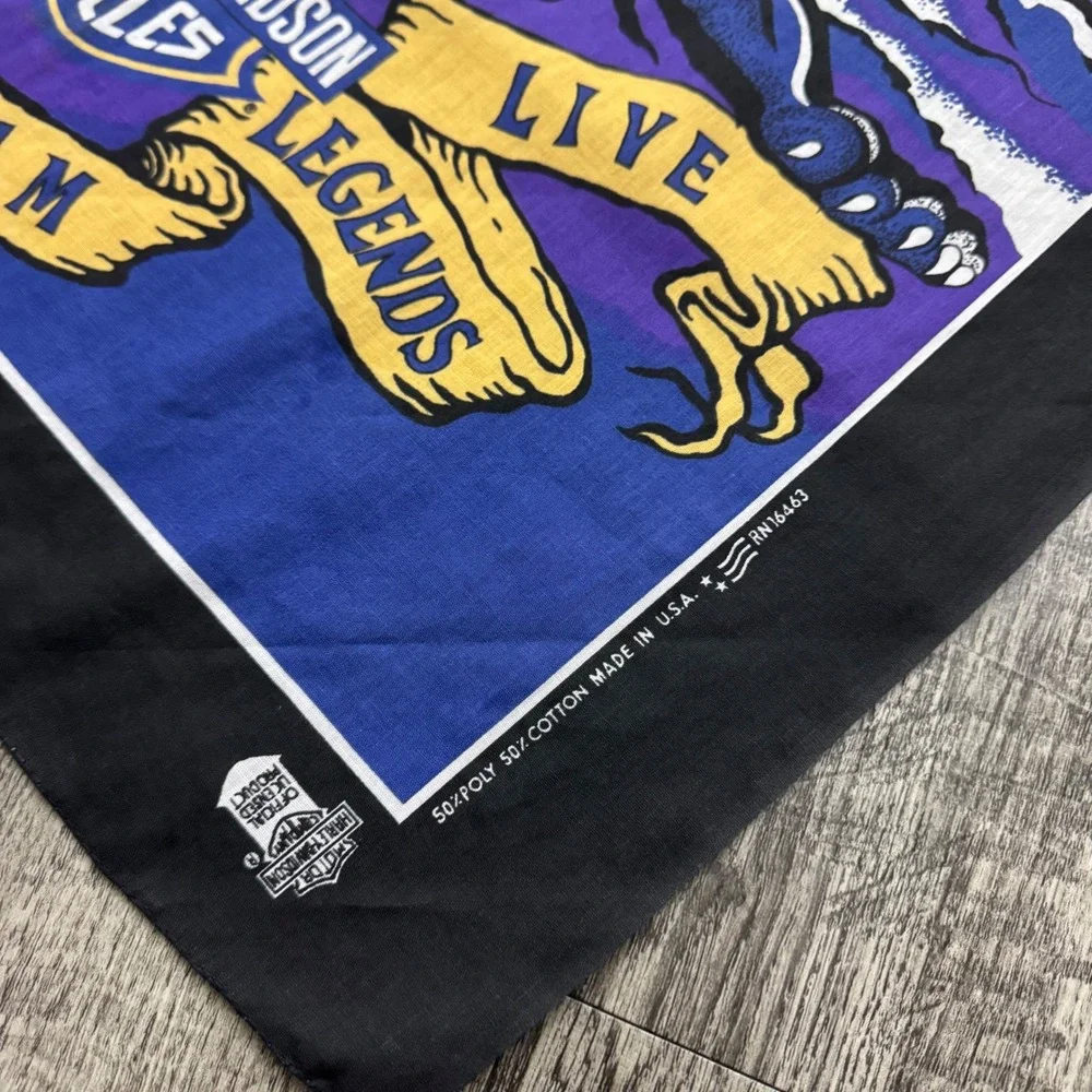 Vintage Harley Davidson Biker Panther Bandana Legends Live Where Legends Roam