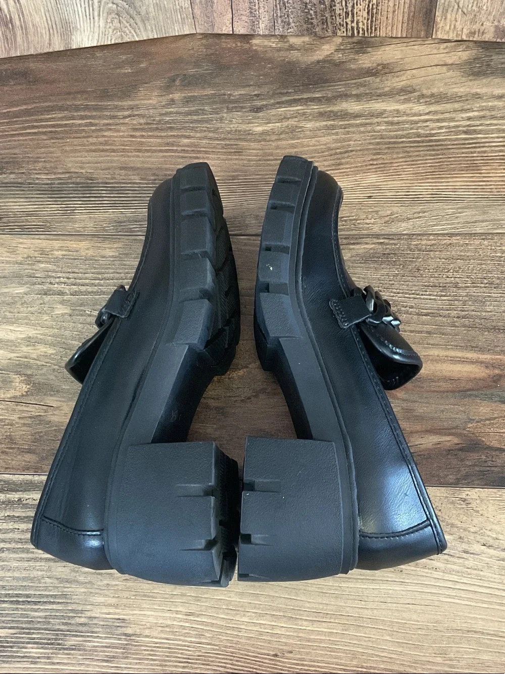 Madden Girl Hoxtonn Platform Chain-Trim Lug Sole Loafers