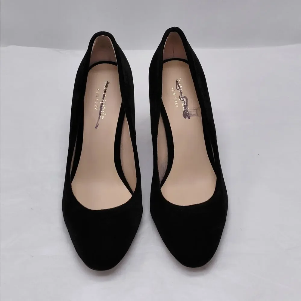 Kate Spade Pumps Womens 6.5 Black Velvet Crystal Heel Party Dress Shoes Wedding