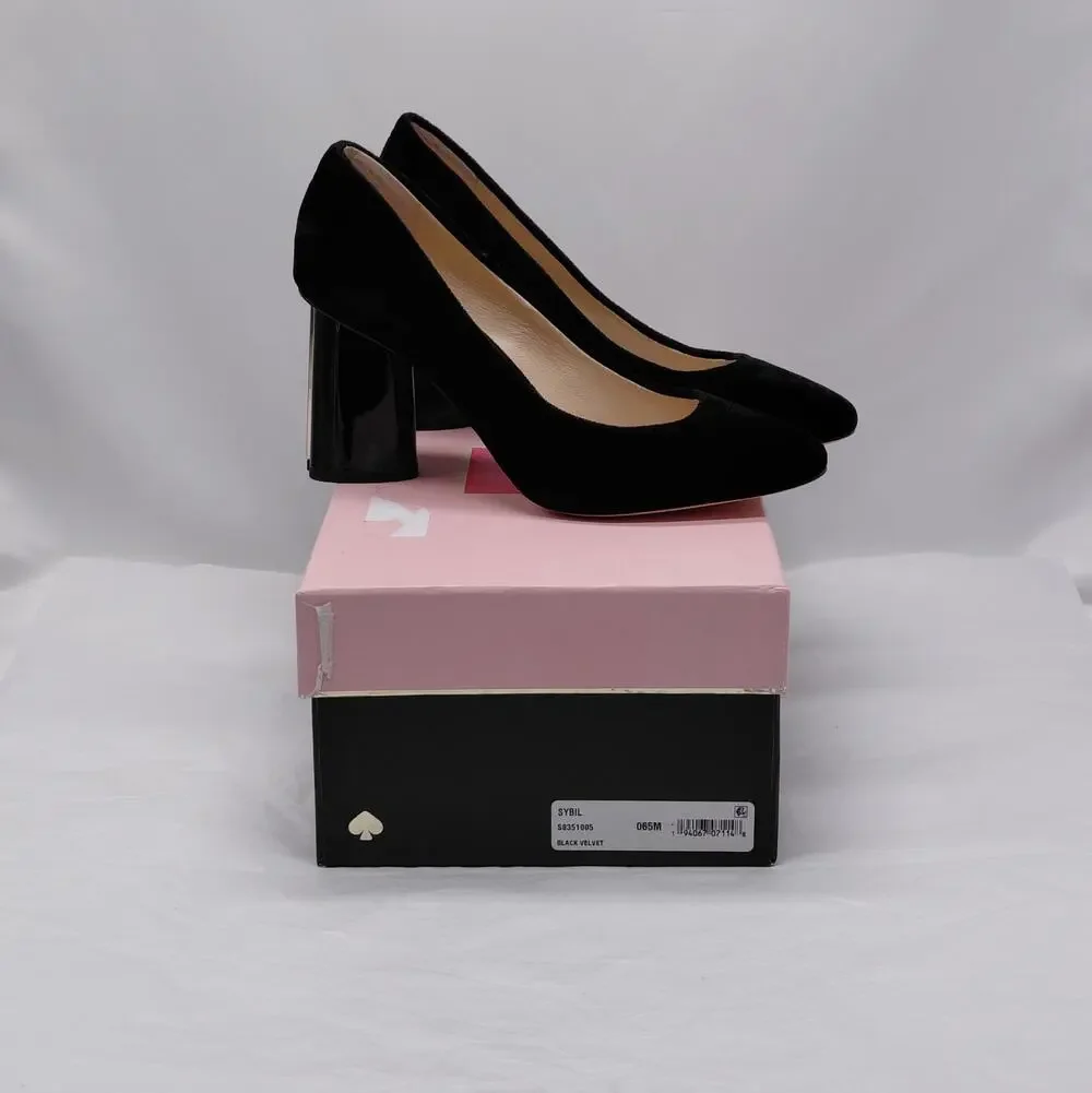 Kate Spade Pumps Womens 6.5 Black Velvet Crystal Heel Party Dress Shoes Wedding
